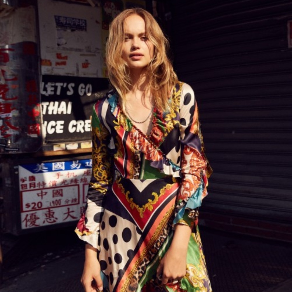 The Kooples Baroque Printed Silk Dress